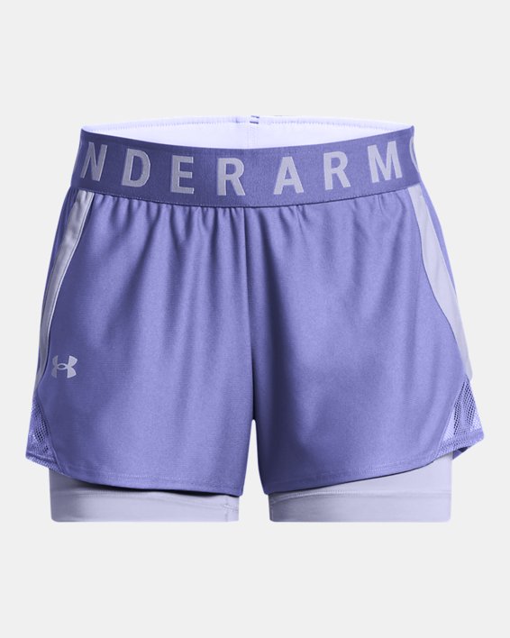 Women's UA Play Up 2-in-1 Shorts in Purple image number 4